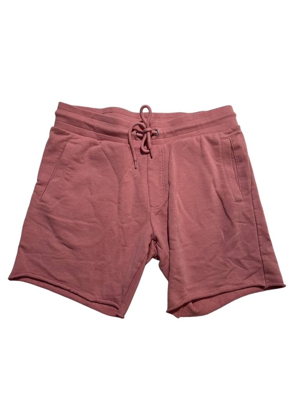 Forever 21 Men's Size Medium Sweat Shorts Lounge Shorts Pink Raw Hem Terry Cloth